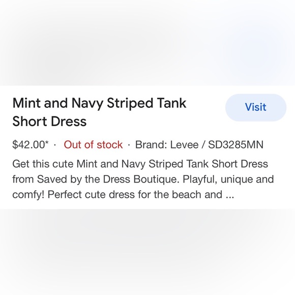 ⭐️NWOT SAVED BY THE DRESS MINT AND NAVY STRIPED TANK SHORT DRESS SZ SM - Picture 15 of 15